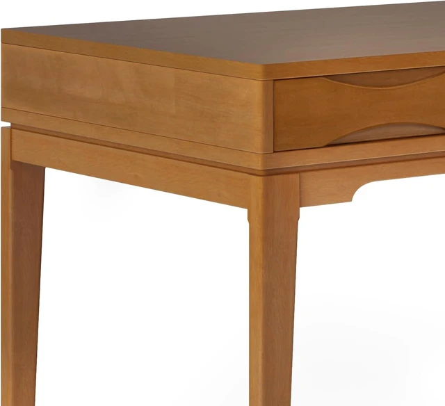 Alt view image 7 of 7 - SIMPLIHOME Harper 60" Wide Solid Wood Writing Desk in Honey Brown