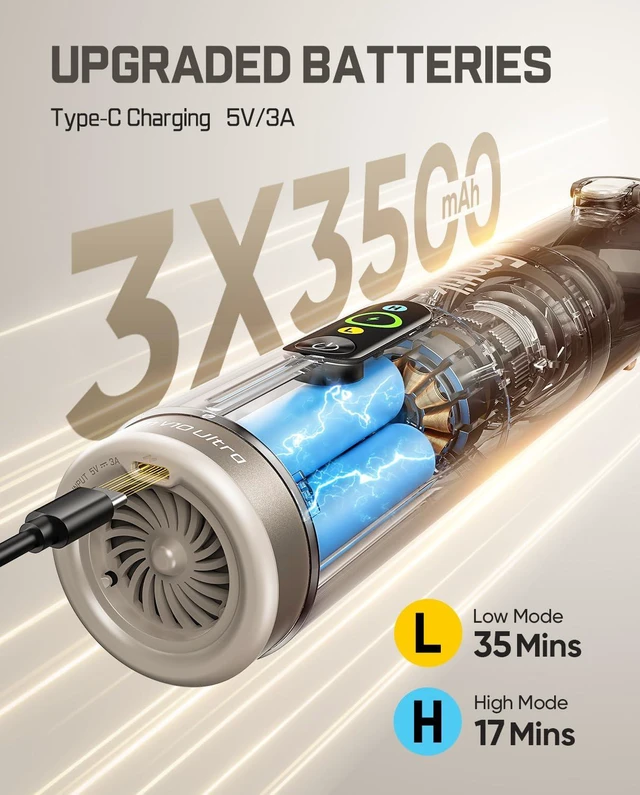 Alt view image 3 of 7 - Fanttik Slim V10 Ultra Cordless Car Vacuum, 4-in-1 Portable Mini Vacuum with 19kPa Suction, Freely Combinable Accessories, 2 Suction Modes, Handheld Vac for Car, Small Jobs, Keyboard, Office (Brown)