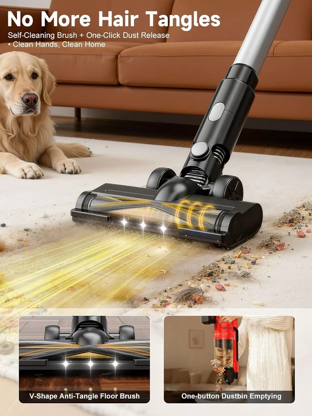 Alt view image 6 of 7 - Cordless Vacuum Cleaner for Home, Pet Hair, 60KPa, Lightweight