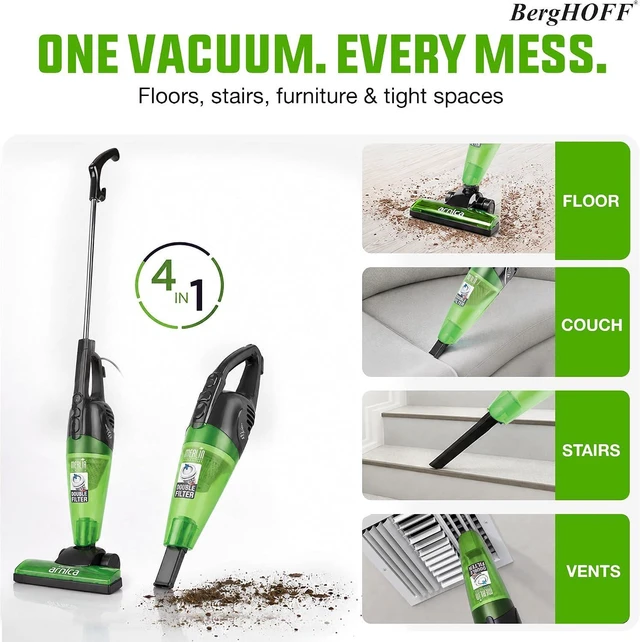 Alt view image 2 of 7 - Berghoff Merlin All-in-One Corded Stick Vacuum, Detachable Handheld, Green