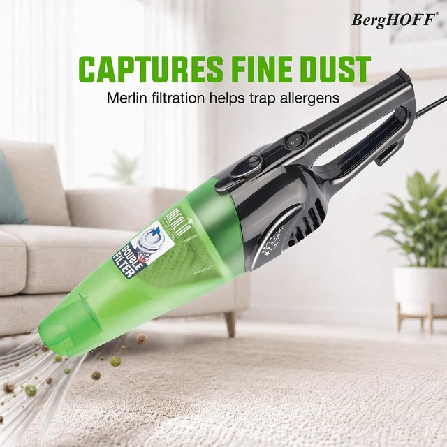 Alt view image 7 of 7 - Berghoff Merlin All-in-One Corded Stick Vacuum, Detachable Handheld, Green