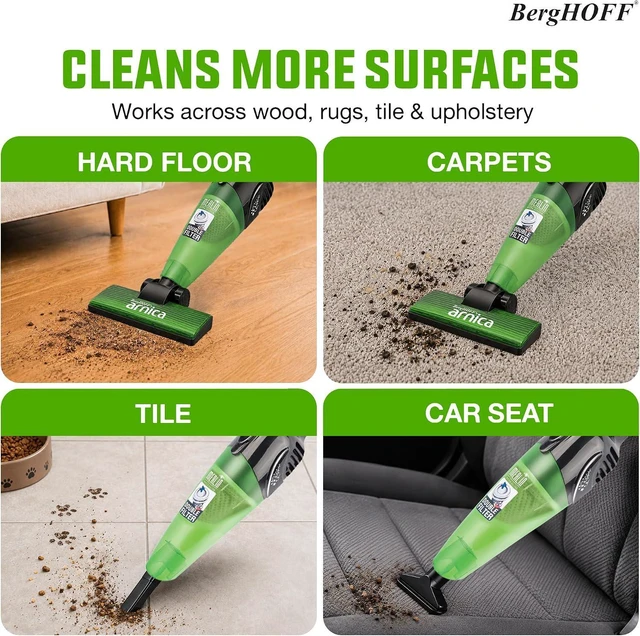 Alt view image 6 of 7 - Berghoff Merlin All-in-One Corded Stick Vacuum, Detachable Handheld, Green