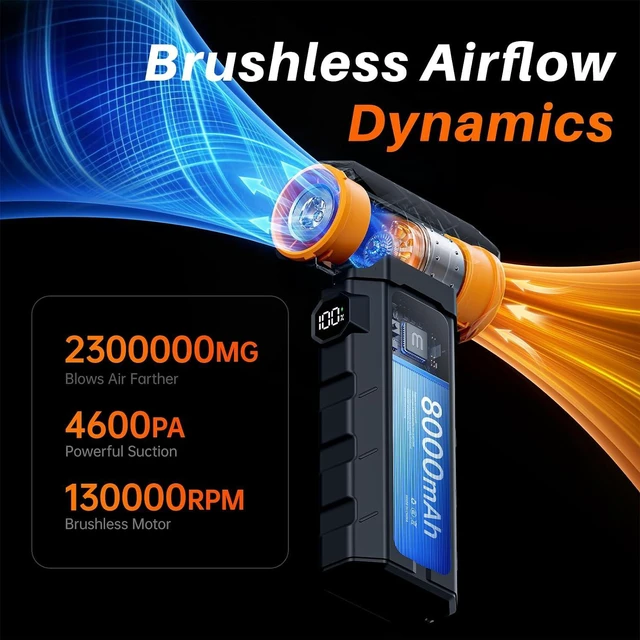 Alt view image 3 of 7 - Compressed Air Duster & Vacuum 2-in-1, Electric Air Blower