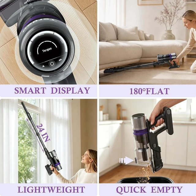 Alt view image 6 of 7 - V40 Cordless Vacuum for Home,Tangle Free Vac for Pet,130AW,500W