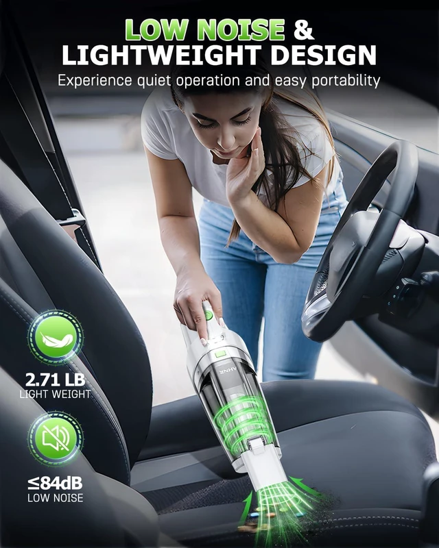 Alt view image 7 of 7 - AHNR Handheld Vacuum Cleaner Cordless Rechargeable 16000PA for Car Home