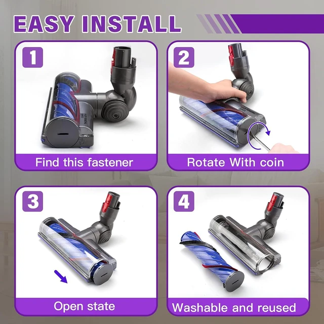 Alt view image 5 of 7 - V8 V11 Anti-Tangle Replacement Head for Dy-son V8 V11 V15 V10 Cyclone Vac