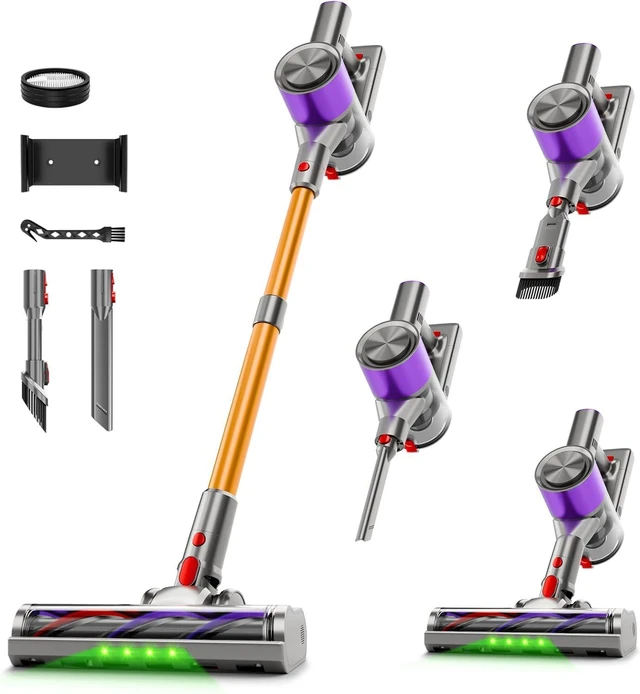 Main image of Cordless Stick Vacuum Cleaner, 40Kpa Powerful Vacuum with LED Headlights