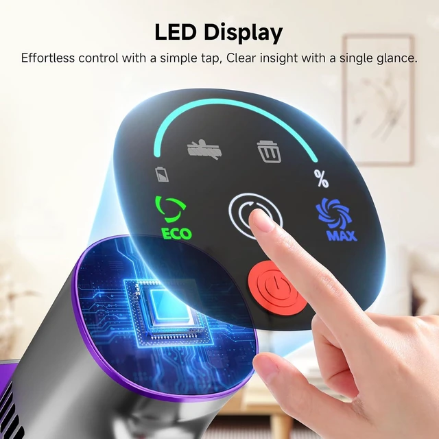 Alt view image 5 of 7 - Cordless Stick Vacuum Cleaner, 40Kpa Powerful Vacuum with LED Headlights