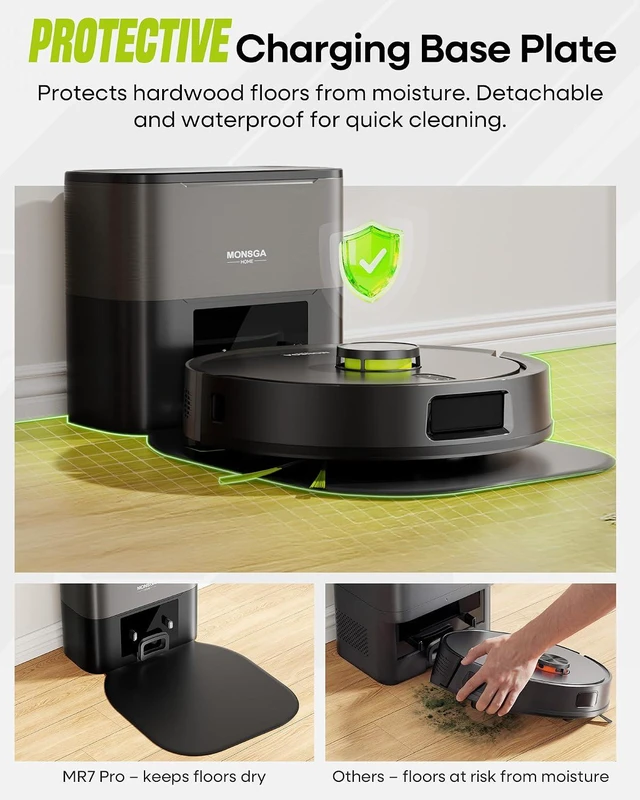 Alt view image 4 of 7 - MONSGA Robot Vacuum and Mop, 90 Days Self-Emptying with 8000Pa Suction