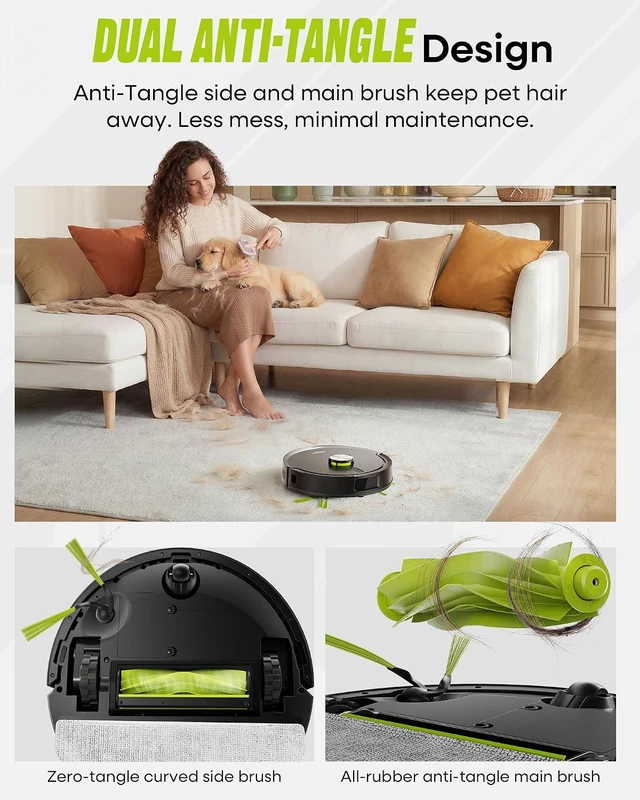 Alt view image 6 of 7 - MONSGA Robot Vacuum and Mop, 90 Days Self-Emptying with 8000Pa Suction