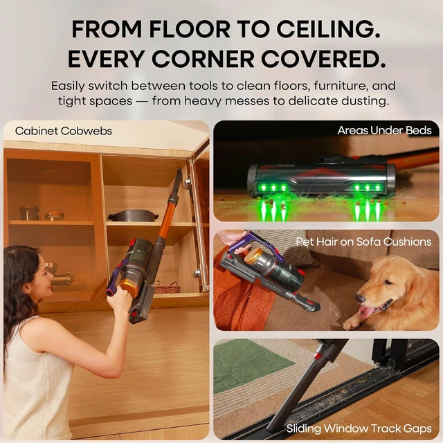 Alt view image 6 of 7 - KIPMAX Cordless Vacuum Cleaner, 50KPa 550W Stick Vacuum