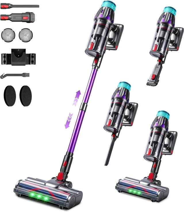 Main image of Cordless Vacuum Cleaner for Home,Self-Standing Stick Vacuum with Touch Screen,55KPa Suction,580W Motor & Up to 70-Min Runtime,Anti-Tangle Vacuum for Pet Hair,Carpet & Hardwood Floors