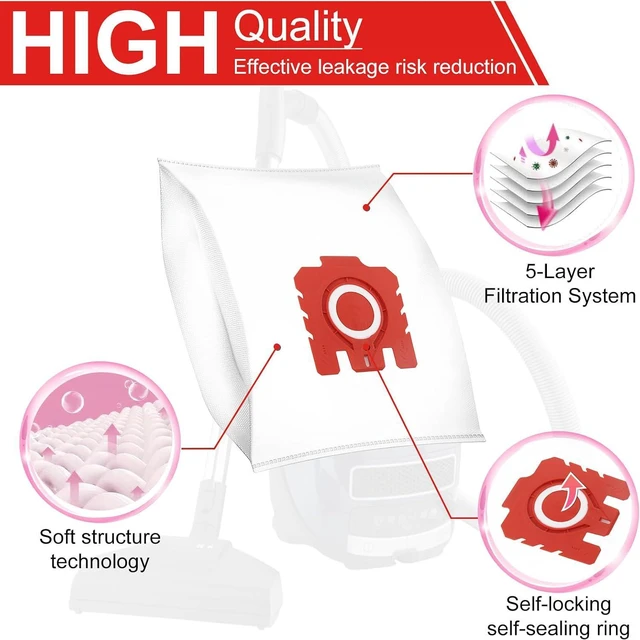 Alt view image 4 of 6 - 16 Pack 3D Airclean FJM Vacuum Cleaner Bags for Miele Compact C1 Compact C2