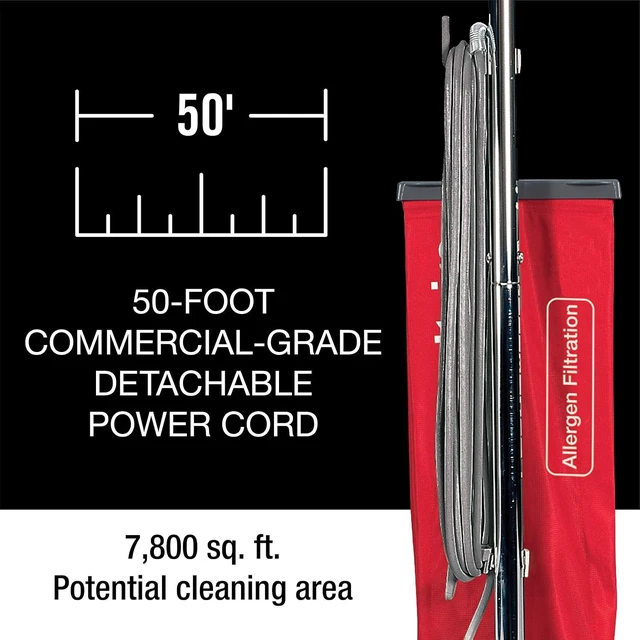 Alt view image 7 of 7 - Sanitaire Tradition Commercial Bagged Upright Vacuum, SC688B ,Red