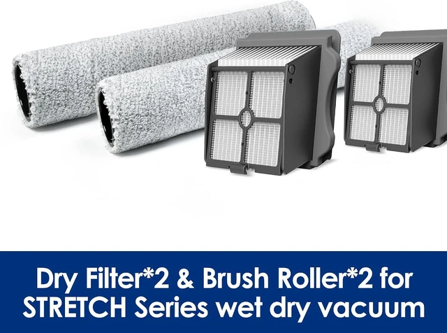 Alt view image 7 of 7 - Tineco Replacement 2 Dry Filter & 2 Brush Roller for S9 Artist Pro, S9 Artist/ S7 Stretch/S6 Stretch Steam Series, S7 Artist, S7 Stretch Ultra, i5/i6 Stretch, Stretch S6, Switch i5/S6 Stretch Breeze