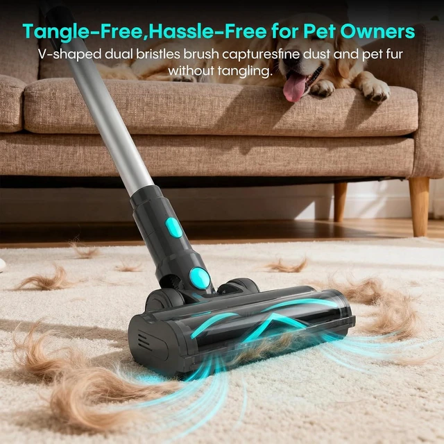 Alt view image 6 of 7 - Bagotte Cordless Vacuum Cleaner,65KPa 65Mins Stick Vacuum with Self-Standing,Anti-Tangle Touch Screen LED Display, Detachable Battery Pack, Rechargeable Vacuum Cleaners for Home/Carpet/Pet Hair