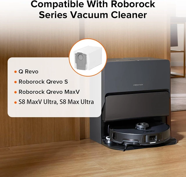 Alt view image 2 of 7 - roborock 6 Packs Disposable Dust Bags for Saros 10R, Saros Z70, Saros 20, Qrevo Edge 3 Pro, QV 35A, Qrevo CurvX, Qrevo Curv 2 Flow, Qrevo S Pro, Qrevo 2 Pro, Saros 20 Sonic, S8 Max Ultra & RDS