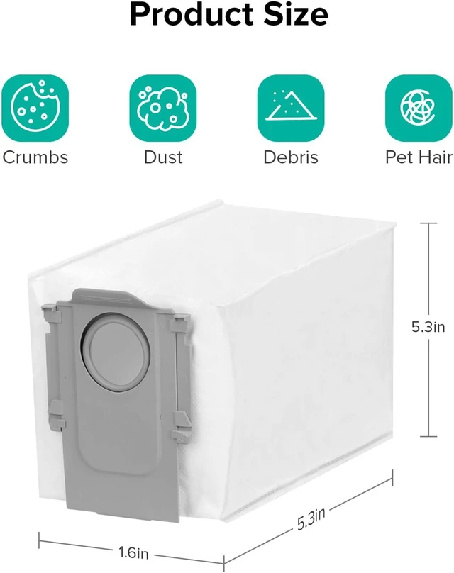 Alt view image 3 of 7 - roborock 6 Packs Disposable Dust Bags for Saros 10R, Saros Z70, Saros 20, Qrevo Edge 3 Pro, QV 35A, Qrevo CurvX, Qrevo Curv 2 Flow, Qrevo S Pro, Qrevo 2 Pro, Saros 20 Sonic, S8 Max Ultra & RDS