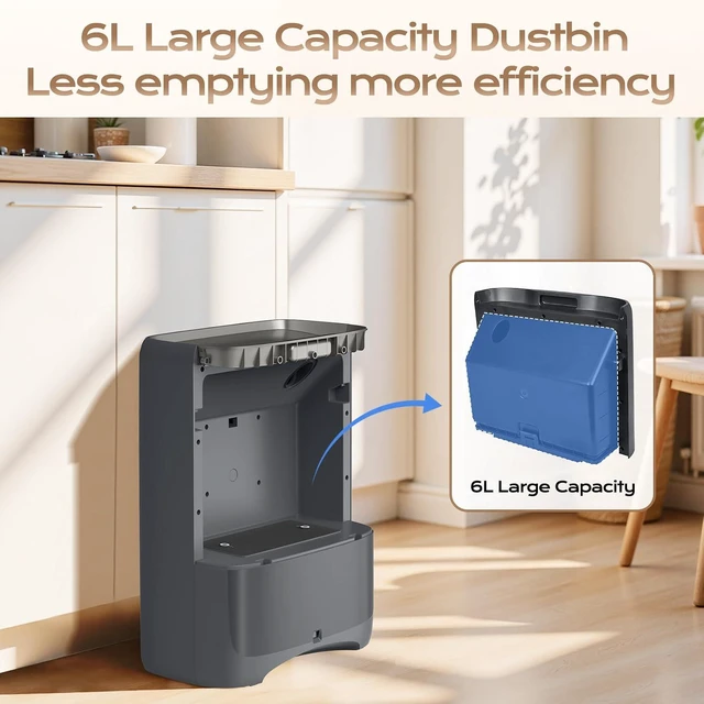 Alt view image 5 of 7 - Touchless Vacuum Automatic Dustpan with Extra Filter, Hair Vacuum for Salon