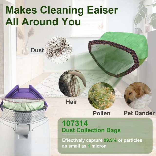 Alt view image 6 of 6 - 30 Pack 107314 Micro Filter Bags Compatible with ProTeam 6 QT Backpack Vacuum Cleaner: Super Coach Pro 6, ProVac FS 6, GoFit 6, GoFit 6 PLUS and GoFree Flex Pro II