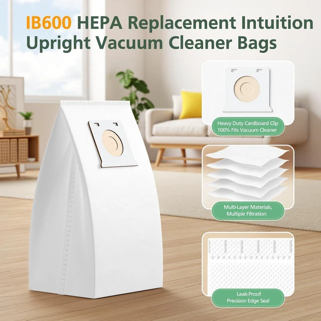 Alt view image 6 of 7 - 16 Pack IB600 HEPA Vacuum Bags for Kenmore Intuition Upright Vacuum Cleaner