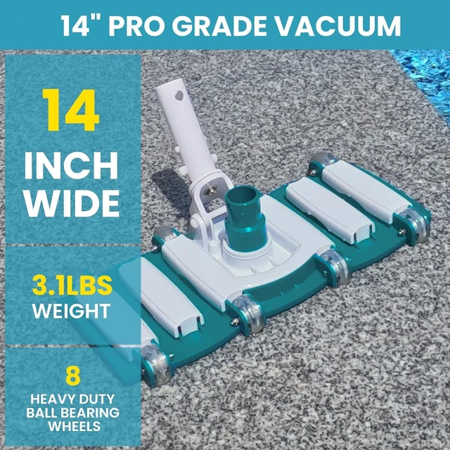 Alt view image 3 of 7 - POOLWHALE Professional 1-1/2-Inch x 30-Feet Swimming Pool Vacuum Hoses and Weighted Rotatable Handle Vacuum Head with Wheels, Perfect for Above Ground and Inground Pools