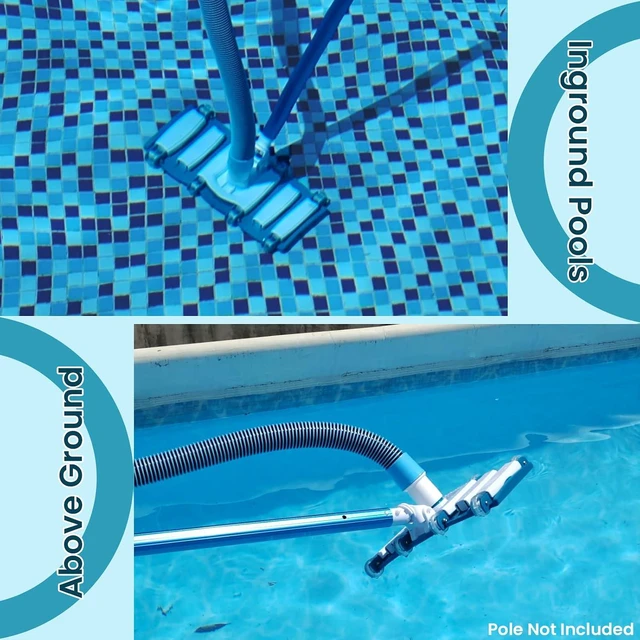 Alt view image 7 of 7 - POOLWHALE Professional 1-1/2-Inch x 30-Feet Swimming Pool Vacuum Hoses and Weighted Rotatable Handle Vacuum Head with Wheels, Perfect for Above Ground and Inground Pools