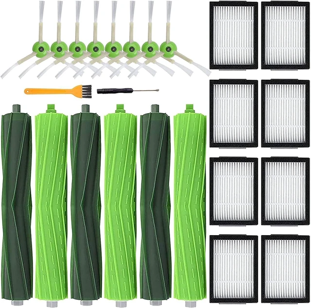 Main image of 19 Pack Replacement Parts Compatible for Roomba j7 j7+/Plus E5 E6 E7 i7 i7+ i3 i3+ i4 i4+ i6 i6+ i8 Vacuum Cleaner, Replenishment Kit 2 Set Roller Brushes,8 Filters,8 Side Brushes