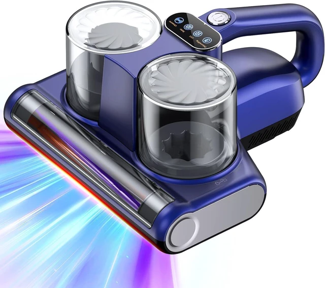 Main image of Mattress Vacuum Bed Vacuum Cleaner 16Kpa Suction 253.7nm UV-C Light, 140°F Heated Air, 30000 RPM Brushroll, Ultrasonic, HEPA Filter, Handheld Vacuums for Carpet/Sofa, 500W Corded, (Light Blue)