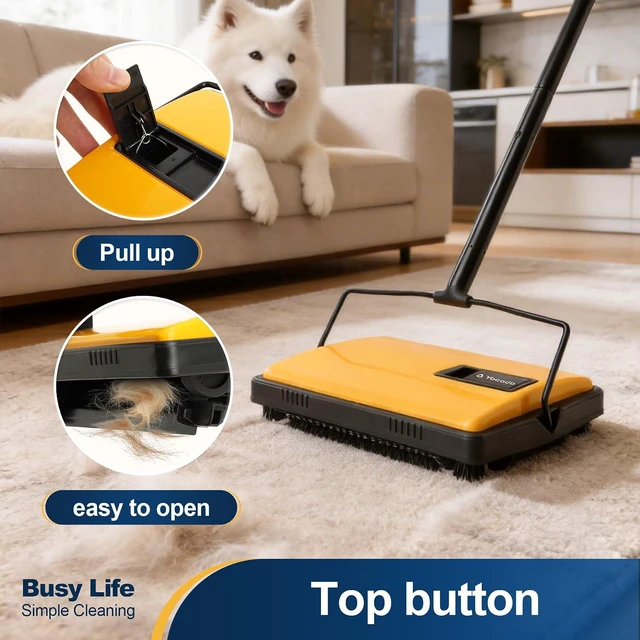 Alt view image 4 of 7 - Yocada Manual Carpet Sweeper Cleaner Household Sweeper Hand Push