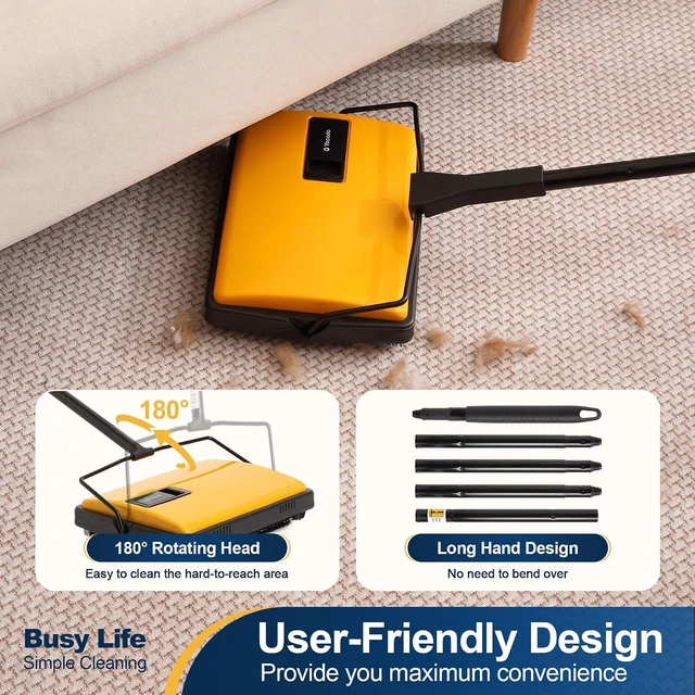 Alt view image 7 of 7 - Yocada Manual Carpet Sweeper Cleaner Household Sweeper Hand Push