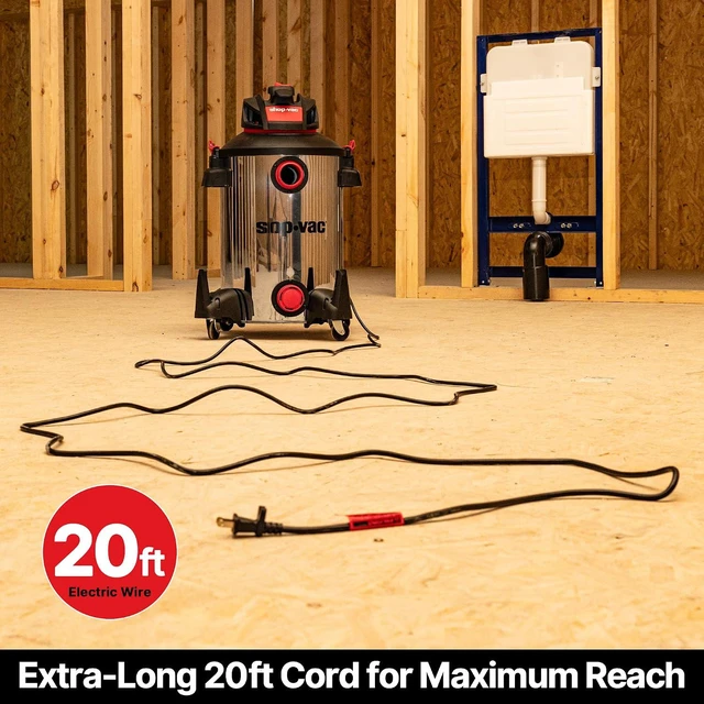 Alt view image 7 of 7 - Shop-Vac 5761311 12-Gallon Wet/Dry Shop Vacuum, 6 Peak HP