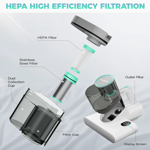 Alt view image 3 of 7 - HAUSHOF Mattress Vacuum Cleaner, 16 Kpa Bed Vacuum Cleaner