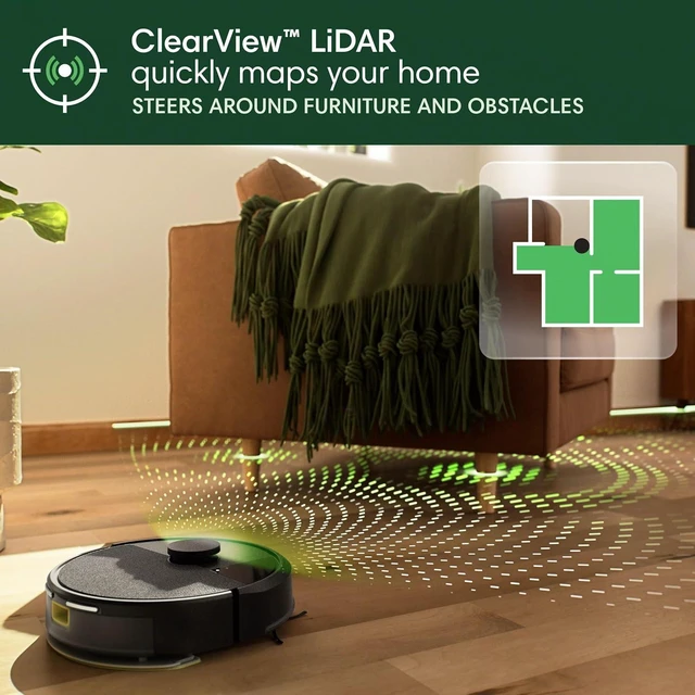 Alt view image 5 of 7 - iRobot Roomba 105X Robot Vacuum & Mop Combo, AutoEmpty Dock, SelfEmptying for Up to 75 Days, 70× PowerLifting Suction, Smart LiDAR Mapping, App & Voice Control, Ideal for Homes with Pets & Kids
