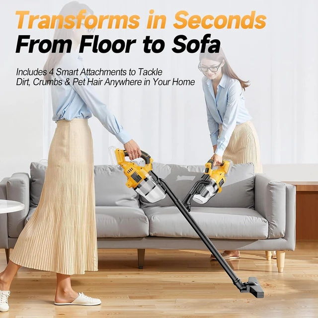 Alt view image 3 of 7 - Cordless Handheld Vacuum Cleaner Compatible with DeWalt 20V Battery