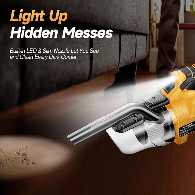 Alt view image 4 of 7 - Cordless Handheld Vacuum Cleaner Compatible with DeWalt 20V Battery
