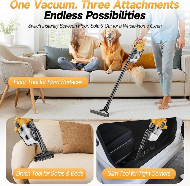 Alt view image 7 of 7 - Cordless Handheld Vacuum Cleaner Compatible with DeWalt 20V Battery