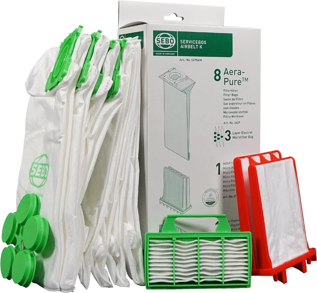 Main image of SEBO 6695AM Service Box for K Series Vacuum with 8 Filter Bags, Exhaust Filter and Pre-Motor Microfilter