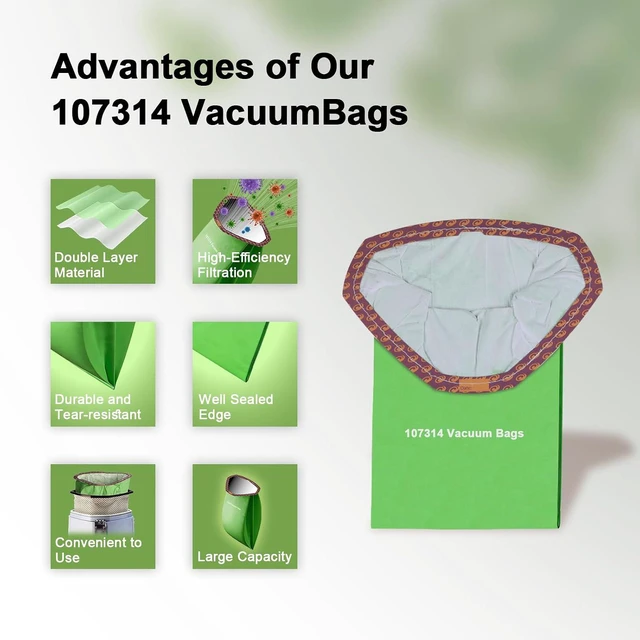 Alt view image 3 of 7 - 24 Pack 107314 Vacuum Bags Compatible with ProTeam 6 QT