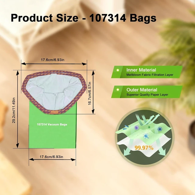 Alt view image 6 of 7 - 24 Pack 107314 Vacuum Bags Compatible with ProTeam 6 QT