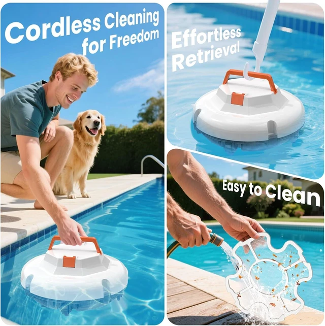 Alt view image 4 of 7 - 2026 Cordless Robotic Pool Cleaner - 120 Mins Automatic Pool Vacuum for Above Ground Pool & In - Ground Flat Pools up to 1000 Sq.Ft, Robot Pool Cleaner with Self - Parking Tech