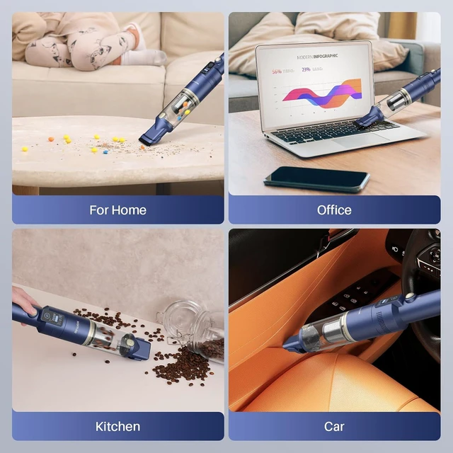 Alt view image 6 of 7 - Handheld Vacuum Cordless, 12KPA Mini Vacuum for Car, Home and Office