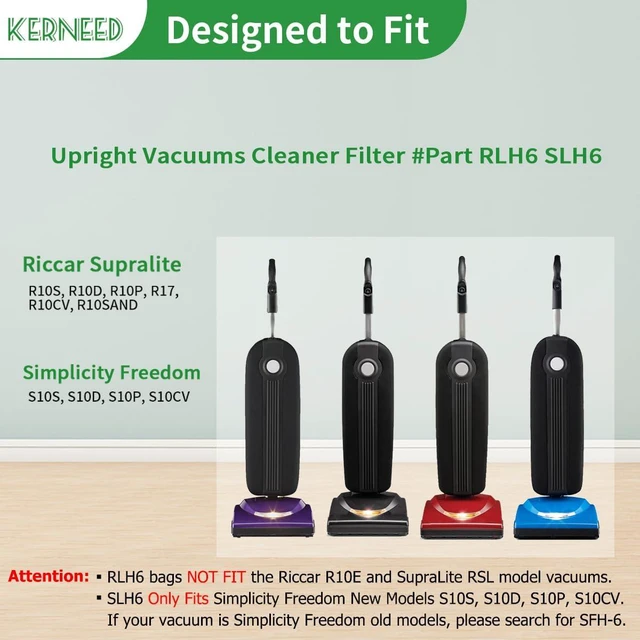 Alt view image 2 of 6 - 7 Pack Replacement HEPA RLH-6 Vacuum Bags for Riccar SupraLite R10S R10D R10O R10SAND Simplicity Freedom R10S R10D S10P S10SAND Upright Vacuums Cleaner Filter #Part RLH6 SLH6