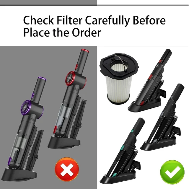 Alt view image 2 of 7 - 4 Pack HEPA Filter Compatible with Nicebay Vacuum Cleaner Cordless Handy Cleaner Models EV-H061