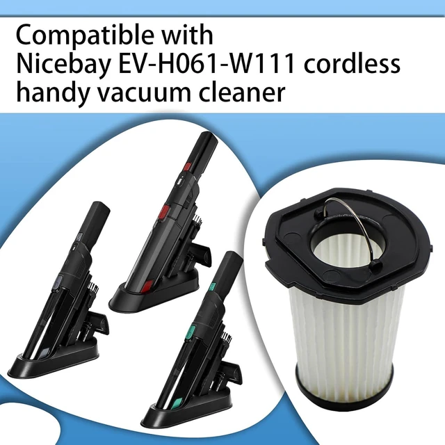 Alt view image 3 of 7 - 4 Pack HEPA Filter Compatible with Nicebay Vacuum Cleaner Cordless Handy Cleaner Models EV-H061