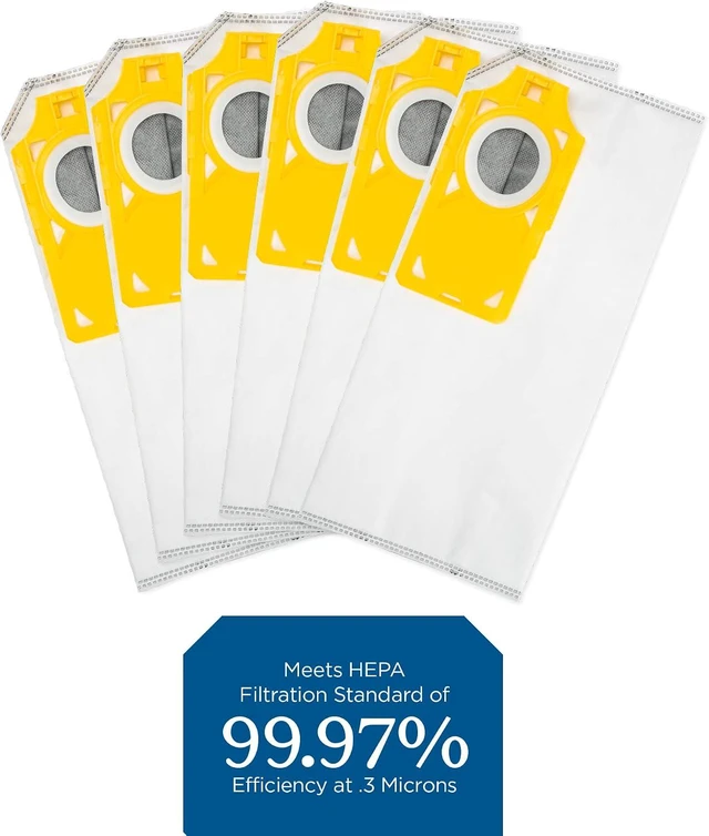Alt view image 4 of 6 - Riccar R40P HEPA Filter Vacuum Cleaner Bags, Charcoal-Infused Tandem Air Yellow, Six Bags Included, RPHC-6