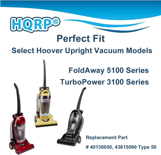 Alt view image 2 of 7 - HQRP 2-Pack HEPA Filter compatible with Hoover FoldAway Widepath TurboPower Runabout Bagless Upright Vacuum Cleaners, parts 40130050 43615090 Type 50 Replacement