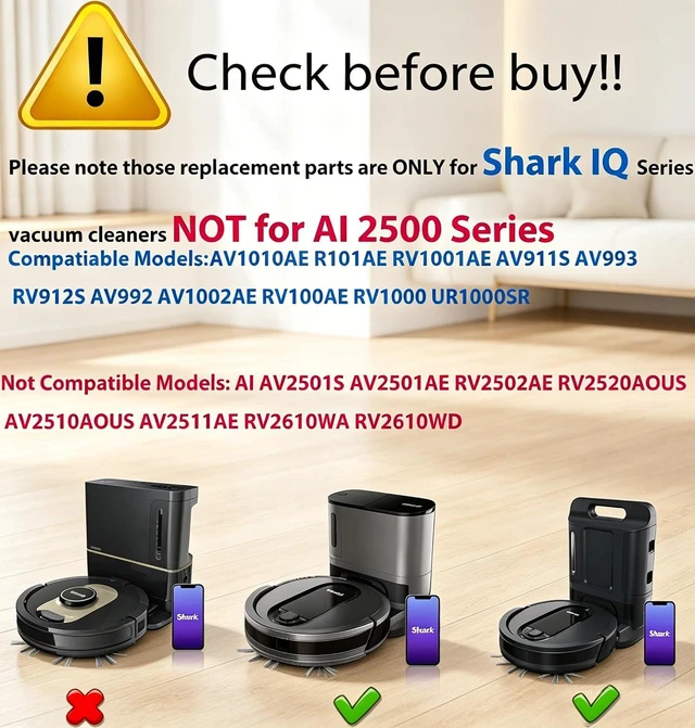 Alt view image 2 of 7 - Replacement Parts For Shark IQ 1000 900 Sereies Vacuum Cleaner Accessories