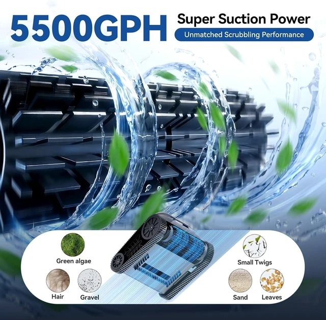 Alt view image 2 of 7 - X5 Robotic Pool Vacuum for Inground Pools,Cordless Vacuum Cleaner