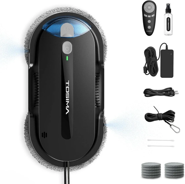 Main image of Tosima X1 Window Cleaning Robot Dual-Nozzle Ultrasonic Water Atomization, 85ml Visible Water Tank, Automatic Window Cleaner for Large & Small Windows